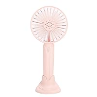 Qiangcui Electric Handheld Charging Small Fan, Desktop Bedside Universal USB Rechargeable Mini Fan, with Adjustable Wind Speed, Brushless Mute Motor, for Work, Study, Outdoor(Pink)