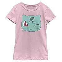 Pokemon Bulbasaur Face Girls Short Sleeve Tee Shirt