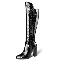 Autumn and Winter Round Toe Super high Heel Knight Boots Thick Heel Over The Knee Women's Boots Side Zipper high Boots Women's Boots high Heel Boots Women