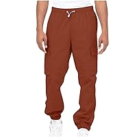 Mens Casual Cargo Pants - Cotton Drawstring Chino Hiking Pants Fashion Outdoor Twill Athletic Jogging Sweatpants Pants