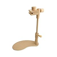 Embroidery Hoop Stand, Adjustable Beech Wood Embroidery Hoop Holder Frame, Hands-Free Rotated Needlepoint Holder Stand for Sewing Needlework