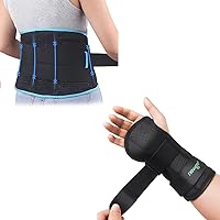 NEWGO Bundle of Back Support for Low Lumbar and Wrist Brace Right Hand