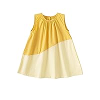 Toddler Girls Summer Dress Cute Shirt Dress Striped Color Block Sleeveless Short Princess Dresses for 1-8Y Girls