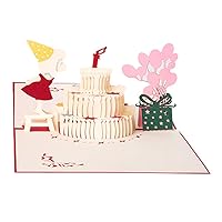 Amosfun decorative envelopes Xmas party decor chritmas cards birthday cake Santa Envelopes cards baby shower message card birthday cards greeting card up card 3d Invitation card Christmas
