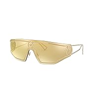 Versace Man Sunglasses Gold Frame, Brown Mirror Gold Lenses, 0MM