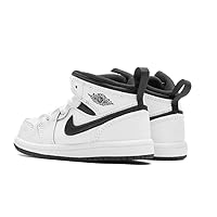 Jordan 1 Mid Baby/Toddler Shoes (DQ8425-132, White/Black-White-Black)