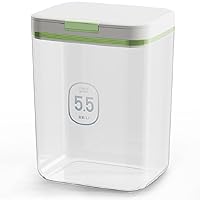 Flour Dispenser - with Measuring Cup Rice Container Bin for Kitchen Pantry Storage, BPA Free,5.5 L/5.3qt/5kg