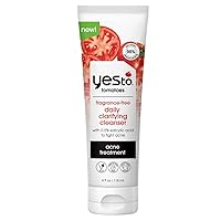 Tomatoes Fragrance-Free Daily Clarifying Cleanser For Blemish-Prone Skin With Salicylic Acid & Avocado Oil, Natural Vegan & Cruelty Free, 4 Fl Oz