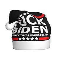 Fuck Biden And Fuck You For Voting For Him Christmas Hat Man Women Santa Hat Unisex Beanie For Party Party Hats