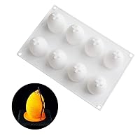 3D Easter Egg Silicone Mold, 8 Holes Easter Egg Shape Food-grade Dessert Baking Mold Bakeware for Mousse Cake Chocolate Pastry Truffle Pudding Jelly Cheesecake Candy Mini Soap Candle (10