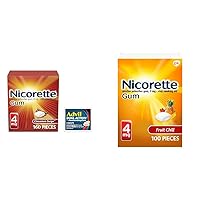 Nicorette 4mg Nicotine Gum 160ct Cinnamon + 100ct Fruit Chill Flavored Stop Smoking Aids