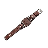 Genuine Leather for Fossil JR1157 Watch Band Accessories Vintage Style Strap with Stainless Steel Joint 24mm Watchbands (Color : Brown, Size : 24mm)