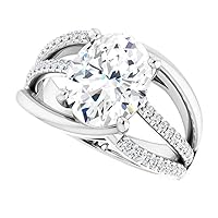 Fashionable FLOWERBUD Engagement Ring, Oval Cut 2.25CT, Colorless Moissanite Ring, 925 Sterling Silver, Solitaire Engagement Ring, Wedding Ring, Perfact for Gift Or As You Want