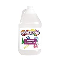 Colorations Washable Clear Glue, 1 Gallon, Dries Clear, Gluing, Crafts, School Glue, Home Glue, Office Glue, Craft Projects, Washable Glue, Non Toxic Glue, Homeschool, Home School Use