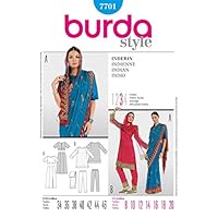 Burda Ladies Sewing Pattern 7701 Indian Style Sari Outfit