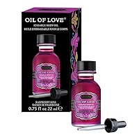 KAMA SUTRA Oil of Love Raspberry Kiss - .75 fl oz - Kissable Warming Body Topping for Oral Foreplay Fun, Delicious Lickable Flavor for Couples, Women, and Men. Water-Based.