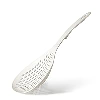 Kitchen Food Drain Shovel Large Scoop Colander Strainer, Thermoplastic Skimmer Slotted Spoon Strainer Shovel, Heat-resistant cookware for cooking and baking(WHITE) A-A99 13.94 X 5.51 1.57