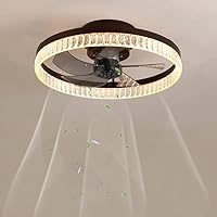 Modern Ceiling Fan with LED Lighting, Dimmable Ceiling Fans with Lamps with Remote Control, 3 Colors 3 Speed LED Silent Fan Chandelier for Living Room Bedroom Dining Room