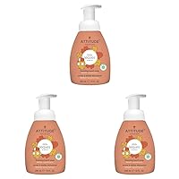 ATTITUDE Foaming Hand Soap for Kids, Plant and Mineral-Based Ingredients, Vegan and Cruelty-free Personal Care Products, Mango, 10 Fl Oz (Pack of 3)
