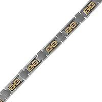Tungsten Mens H Style Religious Faith Cross Fashion Bracelet 10mm 8.5 Inch Jewelry for Men