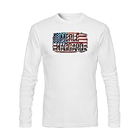 Men's Merle Haggard American Pride Country Music Concert Fan Long Sleeve O Neck t Shirt L White