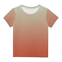 Tie Dye Short Sleeve T Shirts for Girls Trendy Crewneck Loose Fit Tunic Tees Tops Summer Simple Casual Kid Blouses
