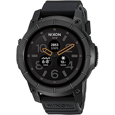Nixon Mission Action Sports Smartwatch A1167. 10 ATM Water Resistant and Shock Resistant Men’s Watch (48mm. Silicone Band)