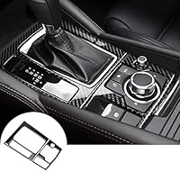 Carbon Fiber Interior Center Console Gear Box Trim Cover 2pcs for Mazda 6 Mazda6 2016-2018