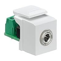 Leviton 40839-SWS QuickPort Snap-In Module with 3.5Mmm Stereo Jack, Female To Screw Terminal, White