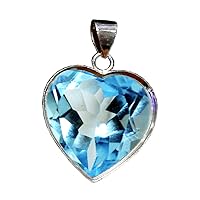Choose Your Gemstone Pendants Heart Shape Sterling Silver 18K Gold Plated Locket For Men Women