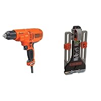 BLACK+DECKER Corded Drill, 6.0-Amp, 3/8-Inch with MarkIT Picture Hanging Kit (DR340C & BDMKIT101C)