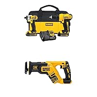 DCK240C2 20v Lithium Drill Driver/Impact Combo Kit (1.3Ah) with 20V Max* XR Brushless Compact Reciprocating Saw