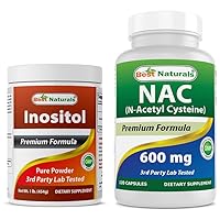 Best Naturals Inositol Powder 1 Lb & NAC 600 mg