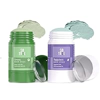 Green Tea Cleansing Mask Stick and Eggplant Mask Stick For Face | For Blackheads, Oil Control, Anti-Acne & Anti-Ageing | Purifying Solid Clay Detox Mud Mask