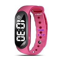 8 Alarm Vibrating Alarm Watch Medical Reminder Watch - with Timer and 8 Daily Alarms (Hot Pink - Large)