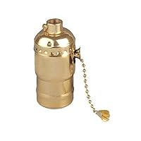 45200 Pull Chain Lamp Holder, On-Off, Brass
