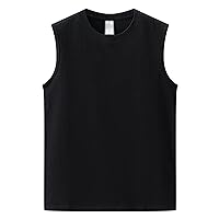 Men's Crewneck Sleeveless T Shirt Stretch Cool Dry Muscle Tank Tops Bodybuilding Fitness Tee