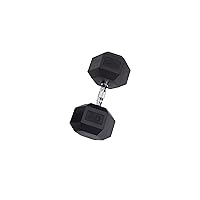 Body-Solid Rubber Coated Hexagon Dumbbells, Hand Weights For Men and Women, Weights Dumbbell for Strength Training, Body Building Home Gym Training Gear