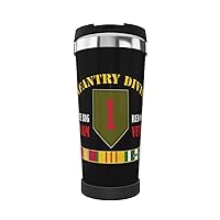 1st Infantry Division Vietnam Veteran Portable Insulated Tumblers Coffee Thermos Cup Stainless Steel With Lid Double Wall Insulation Travel Mug For Outdoor