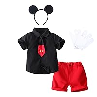 Dressy Daisy Baby Toddler Boys Mouse Halloween Costume Fancy Party Dress Up Suit Set with Mouse Ears and Gloves