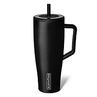 BrüMate Era 40 oz Tumbler with Handle and Straw | 100% Leakproof Insulated Tumbler with Lid and Straw | Made of Stainless Steel | Cup Holder Friendly Base | 40oz (Matte Black)