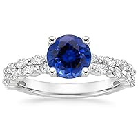 2.70Ctw Round Cut Sapphire Simulated Diamond Antique Women's Anniversary Ring 14K White Gold Plated