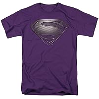 Popfunk Classic Superman Man of Steel Movie Gray Shield Black T Shirt & Stickers