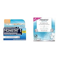 Monistat 1 Day Yeast Infection Treatment with 1 Miconazole Ovule & Anti-Itch Cream Bundle with Monistat Maintain Feminine Wipes, 12 Count