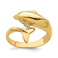 14k Gold Dolphin Ring High Polish Size 7 Jewelry Gifts for Women