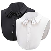 Fake Collar Detachable Half Shirt Blouse False Collar Multi Layer Pleated Collar Top Elegant for Women Girls