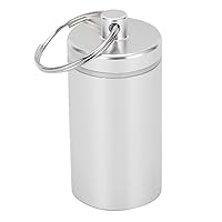 Pill Box,Keychain Pill Holder,Pill Container,Aluminum Alloy Medicine Container,Waterproof Pocket Pill Case,Portable Metal Pill Bottle for Outdoor Camping Hiking Fishing(Silver), Pill Box Pill cas