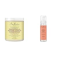SheaMoisture Leave In Conditioner Conditioner For Hair Jamaican Black Castor Oil To Soften and Detangle Hair 20 oz & Curl Mousse Coconut and Hibiscus for Frizz Control Styling Mousse