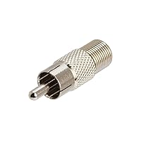 Cmple - RCA Male to F-Type Female Adapter Coupler Coax Cable M/C, Chrome