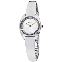 Timex Women's TW2R70100 Milano 24mm Silver-Tone Semi-Bangle Watch